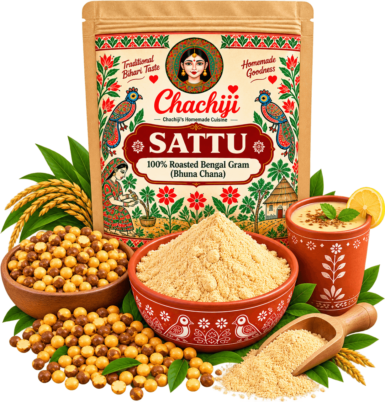 100% Roasted Bengal Gram | Traditional Bihar Sattu