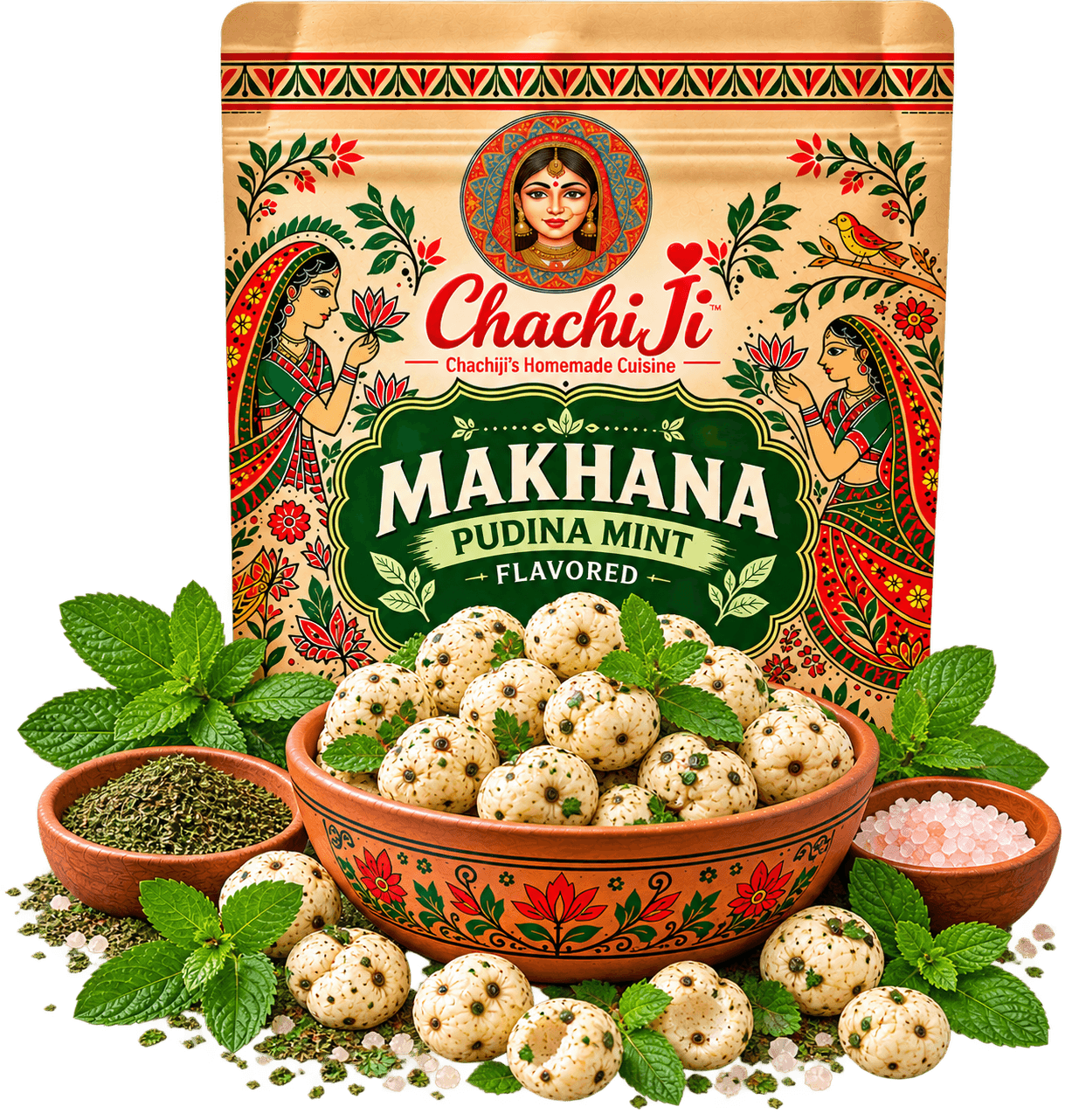 Pudina Masala Makhana | Mint Flavoured Roasted Fox Nuts | Refreshing & Crunchy Snack