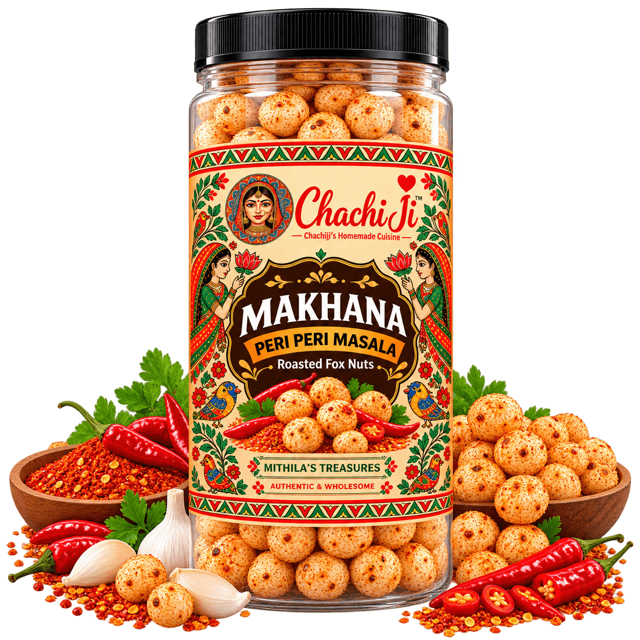 Peri Peri Makhana | Spicy Roasted Fox Nuts | Tangy & Zesty Flavoured Snack | Crunchy Makhana
