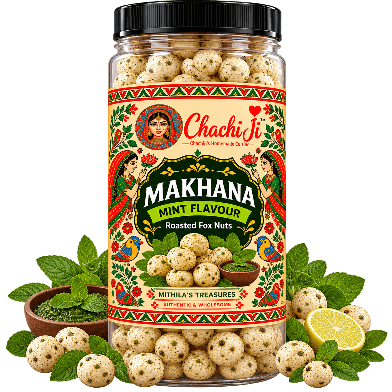 Pudina Mint Makhana | Mint Flavoured Roasted Fox Nuts | Refreshing & Crunchy Snack