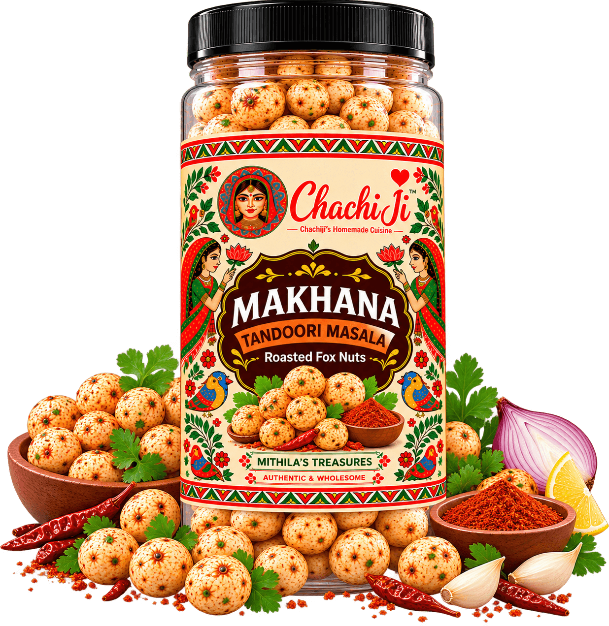 Tandoori Masala Makhana | Indian Spiced Roasted Fox Nuts | Smoky & Tangy Flavoured Snack
