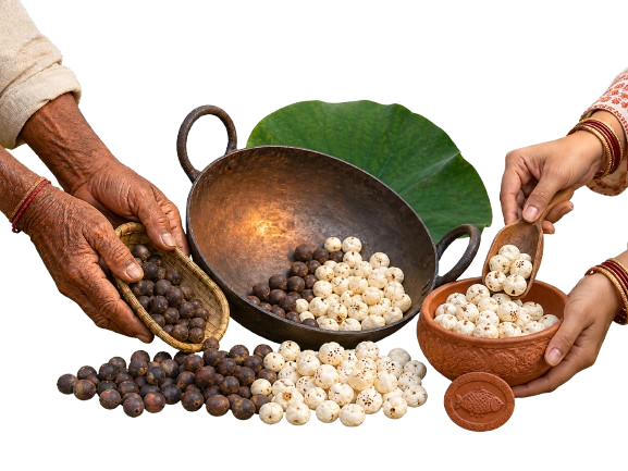 Generations of women sharing authentic Mithila Makhana pouch